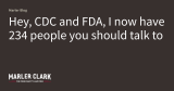 Hey, CDC and FDA, I now have 234 people you should talk to