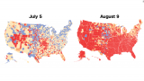 These maps show how Covid roared back in just one month