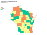 18 Wisconsin counties have high COVID-19 levels