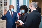Former Africa CDC director John Nkengasong sworn in as ambassador-at-large and coordinator of the U.S. global HIV/AIDS fight. Born in Cameroon, he is the first person of African origin to hold the position