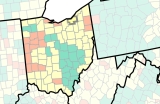 Cuyahoga County, most northern Ohio yellow for moderate COVID-19 spread for fourth week: CDC map