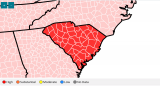 Every South Carolina county now colored red on CDC’s latest COVID map