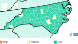 Just six counties remain in medium risk for community spread of virus