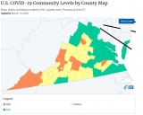 Where COVID community levels are improving in Virginia
