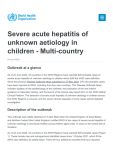Disease Outbreak News: Severe acute hepatitis of unknown aetiology in children – Multi-country (24 June 2022) – World