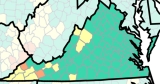 Majority of Virginia is low; 18 localities rank medium, 3 are high